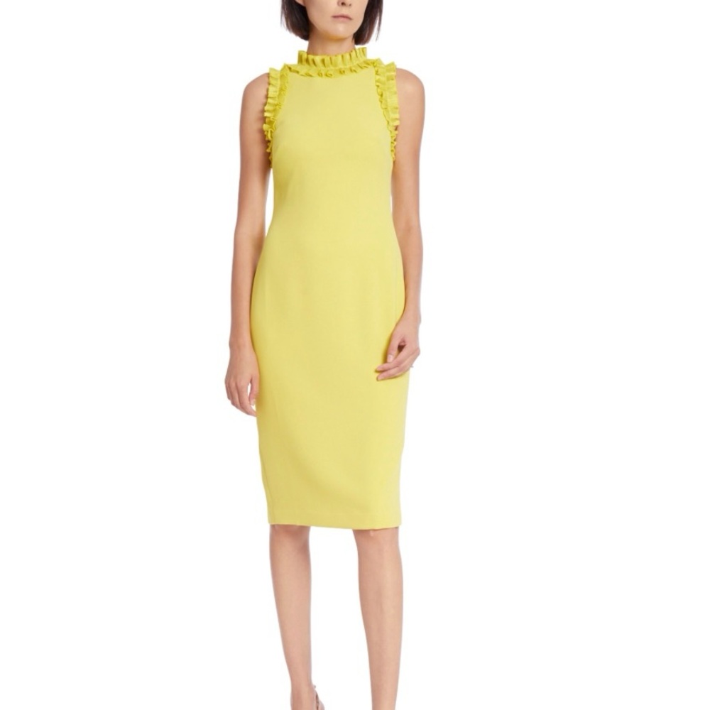 Badley Mischka Fuchsia High Neck Ruffle Dress is divine in Size Six! NWTs